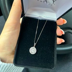 Diamond Necklace 1/4 ct tw Round-cut 10k White Gold